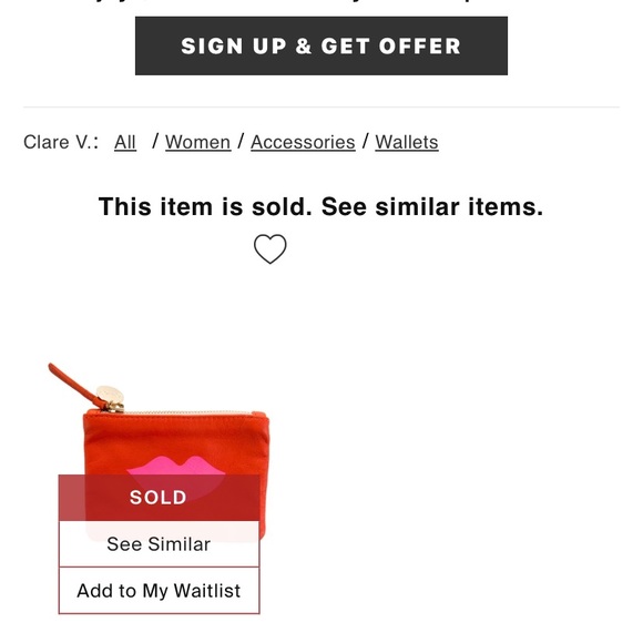 Clare V Bold Orange Pouch with Pink Lips Coin Purse - Picture 6 of 6